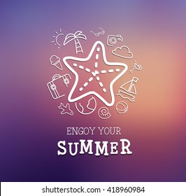 Summer trip poster design.