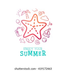 Summer trip poster design.