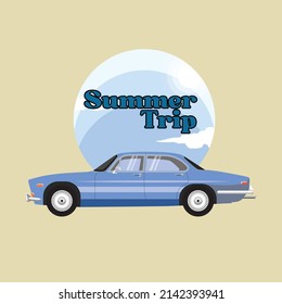 Summer Trip vector logo retro, you can use this design for your mockup or anything