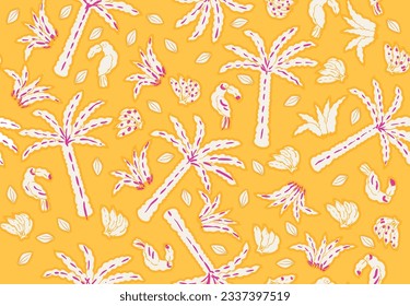 Summer tropic floral pattern, palm tree pattern perfect for textiles and decoration