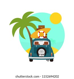 Summer Tropic Traveling Activity Scenery Illustration Design