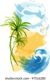 Summer tropical background. EPS10