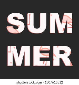 Summer tropical background with exotic palm leaves. Summer. Vector illustration