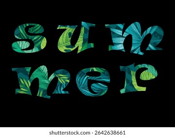 Summer tropical background with exotic palm leaves