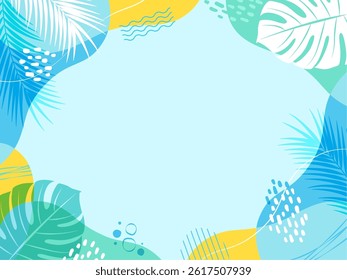 Summer tropical background frame_vector illustration