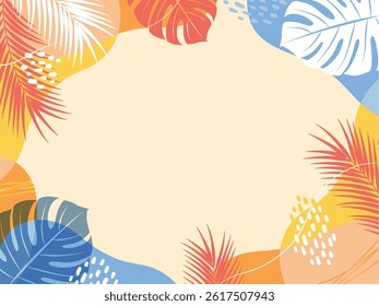 Summer tropical background frame_vector illustration