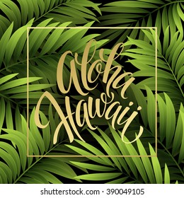 Summer tropical background of palm leaves