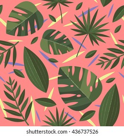 Summer tropical background. Seamless pattern. Vector illustration