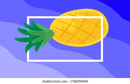 Summer tropical backgrounds with fruits,watermelon,Pineapple,mango,kiwi and banana,Trendy Abstract modern vivid vibrant spring wallpaper for posters,cards,web,book,social media and ads.Vector.