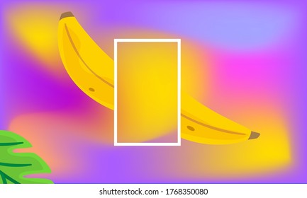 Summer tropical backgrounds with fruits,watermelon,Pineapple,mango,kiwi and banana,Trendy Abstract modern vivid vibrant spring wallpaper for posters,cards,web,book,social media and ads.Vector.