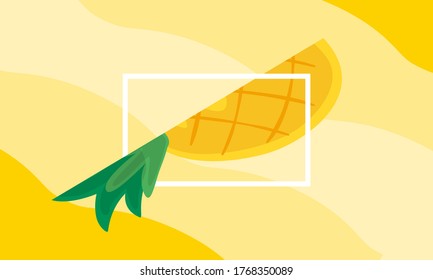 Summer tropical backgrounds with fruits,watermelon,Pineapple,mango,kiwi and banana,Trendy Abstract modern vivid vibrant spring wallpaper for posters,cards,web,book,social media and ads.Vector.