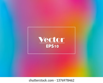 Summer tropical backgrounds set with palms, sky and sunset. Summer placard poster flyer invitation card. Blurred bright colors mesh background. Colorful rainbow gradient.