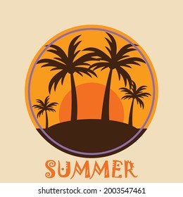 Summer tropical backgrounds set with palms