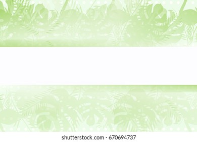 Summer tropical banner with palm leaves and flamingo. Modern style. Vector illustration.