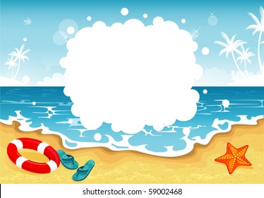 Summer tropical banner, vector illustration