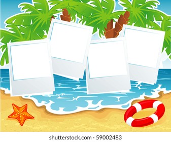 Summer tropical banner, vector illustration