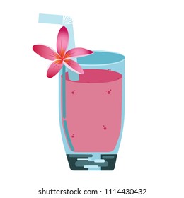 Summer tropical beach cocktail. Vector illustration.