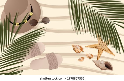 summer tropical beach relax Wallpaper EPS 10