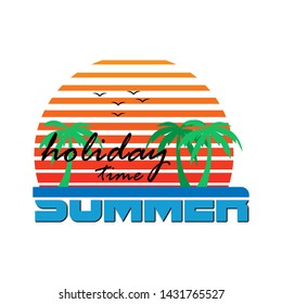 Summer tropical beach vector image white background