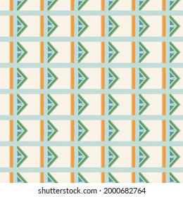 Summer tropical broken stripe seamless pattern. Bright retro geo line for digital scrapbook paper and repeat kid design. Fun masculine shirt textile swatch in vector.