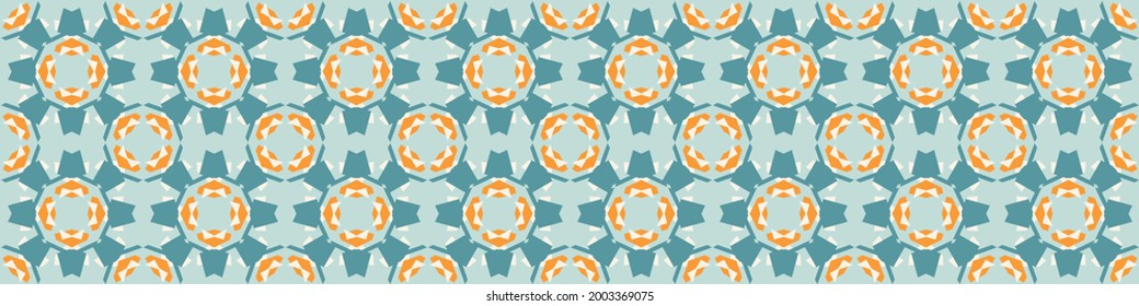 Patrón de borde sin fisuras del círculo tropical de verano. Borde de banner de punto retro brillante. Divertido género neutro envolvimiento enmascaramiento decoración de taper washi ribon trim en vector.