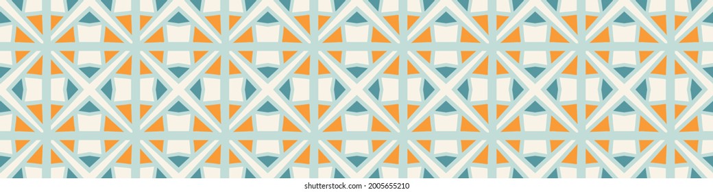 Patrón de borde sin fisuras del círculo tropical de verano. Borde de banner de punto retro brillante. Divertido género neutro envolvimiento enmascaramiento decoración de taper washi ribon trim en vector.