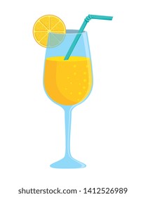 summer tropical cocktail with citrus fruit