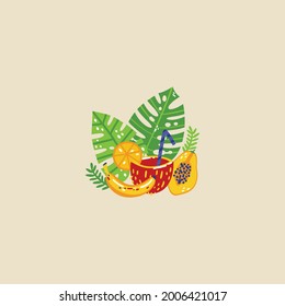 summer tropical colorful illustration vector