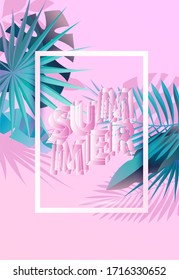 Summer tropical design. Floral poster