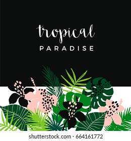 Summer tropical  design. Vector template for card, poster, flyer, wed ant other.