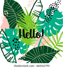 Summer tropical  design. Vector template for card, poster, flyer, wed ant other.