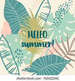Summer tropical design. Vector template for card, poster, flyer, wed ant other.