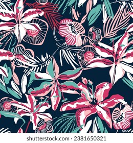 Summer tropical floral pattern, perfect for textiles and decoration