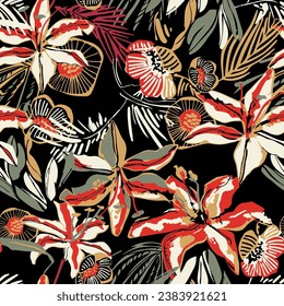 Summer tropical floral pattern, perfect for textiles and decoration