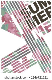 Summer tropical flowers template simple design