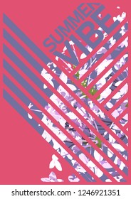 Summer tropical flowers template simple design