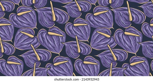 Summer tropical flowers wallpapers. Exotic seamless pattern