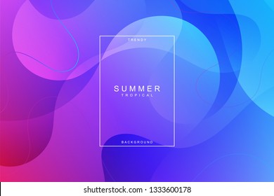 Summer tropical fluid landing page background. Fluid, liquid, wavy, gradient, flowing, purple, dynamic shape background. Trendy and modern background color. Cool banner design template.
