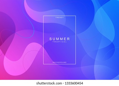 Summer tropical fluid landing page background. Fluid, liquid, wavy, gradient, flowing, purple, dynamic shape background. Trendy and modern background color. Cool banner design template.