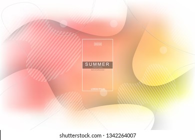 Summer tropical fluid landing page background. Fluid, liquid, wavy, gradient, flowing, orange, dynamic shape background. Trendy and modern background color. Cool banner design template.