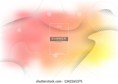 Summer tropical fluid landing page background. Fluid, liquid, wavy, gradient, flowing, orange, dynamic shape background. Trendy and modern background color. Cool banner design template.