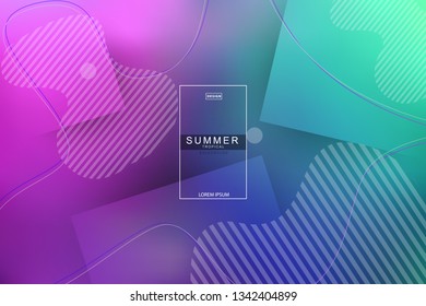 Summer tropical fluid landing page background. Fluid, liquid, wavy, gradient, flowing, dynamic shape background. Trendy and modern background color. Cool banner design template.