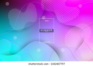 Summer tropical fluid landing page background. Fluid, liquid, wavy, gradient, flowing, dynamic shape background. Trendy and modern background color. Cool banner design template.
