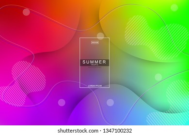Summer tropical fluid landing page background. Fluid, liquid, wavy, gradient, flowing, dynamic shape background. Trendy and modern background color. Cool banner design template.