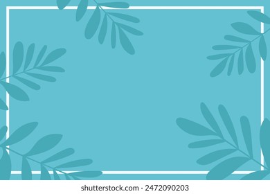 Summer tropical frame background with exotic tropical leaves. Abstract vector illustration with copy space.