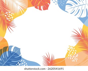Ilustração de vetor de quadro tropical de verão