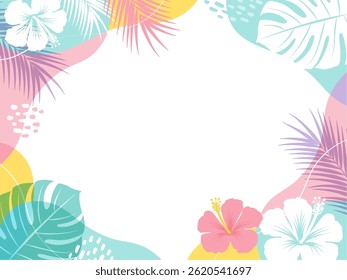 Ilustração de vetor de quadro tropical de verão