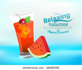 Summer Tropical Fruit Juice Vector Design