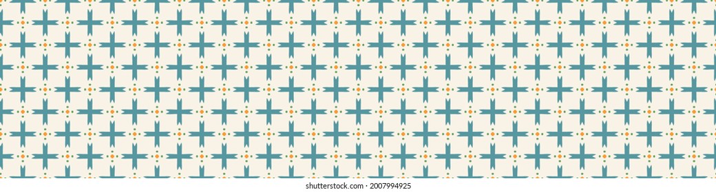 Summer tropical geometric seamless border pattern. Bright retro geo banner edge. Fun gender neutral gift wrap masking taper decor washi ribbon trim in vector.