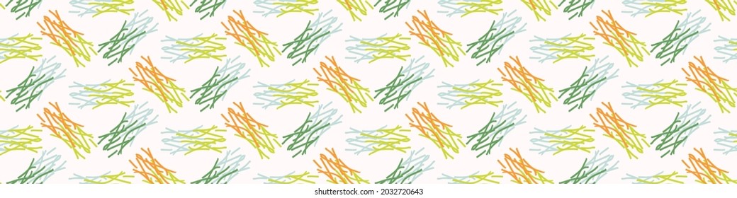 Summer tropical geometric seamless border pattern. Bright retro geo banner edge. Fun gender neutral gift wrap masking taper decor washi ribbon trim in vector.